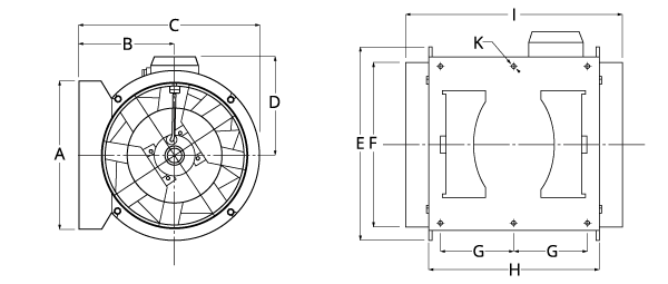 Dimensional drawing for the TD model size 355 to 400.